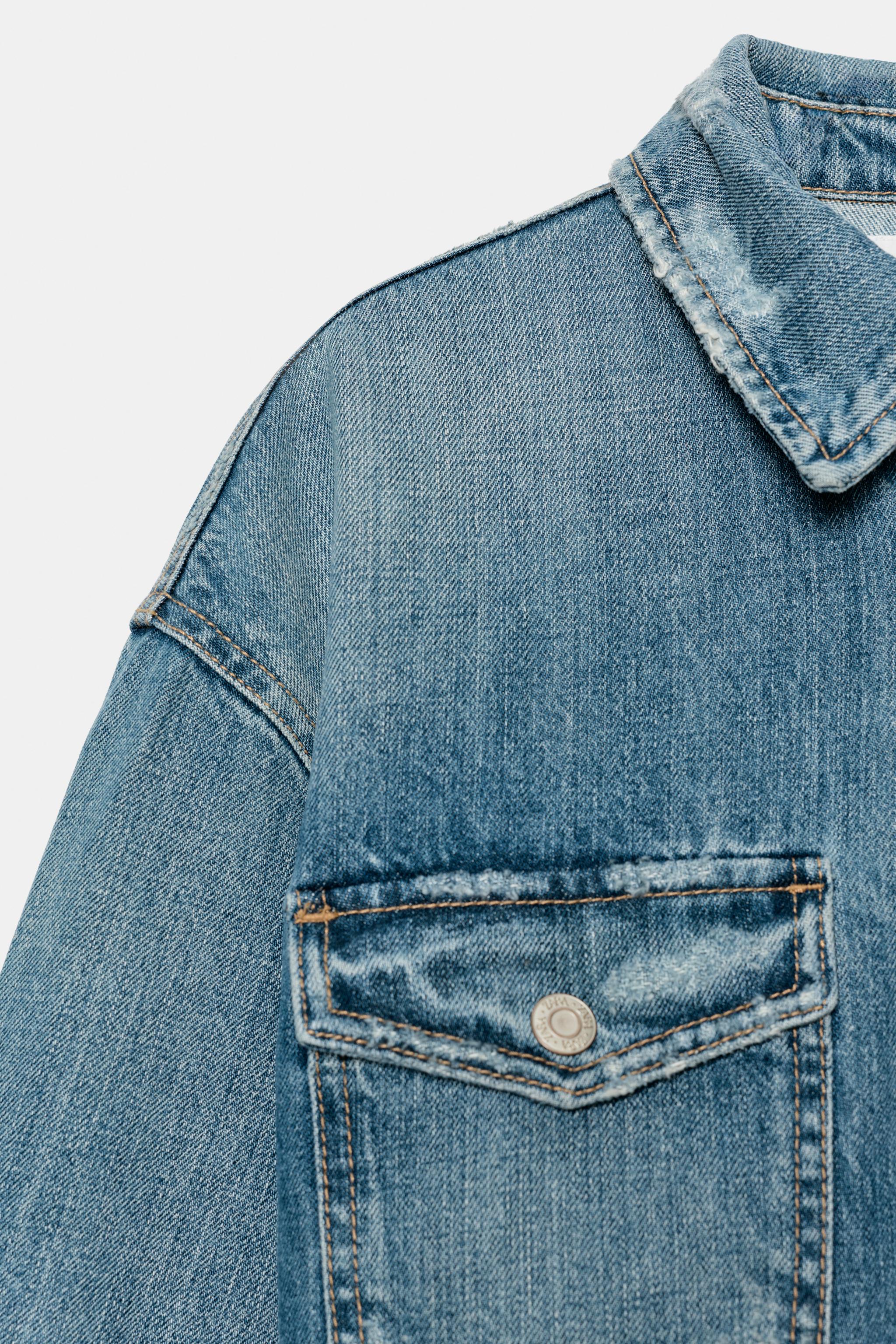 SURCHEMISE CROP DENIM TRF